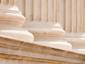 Pillars on building