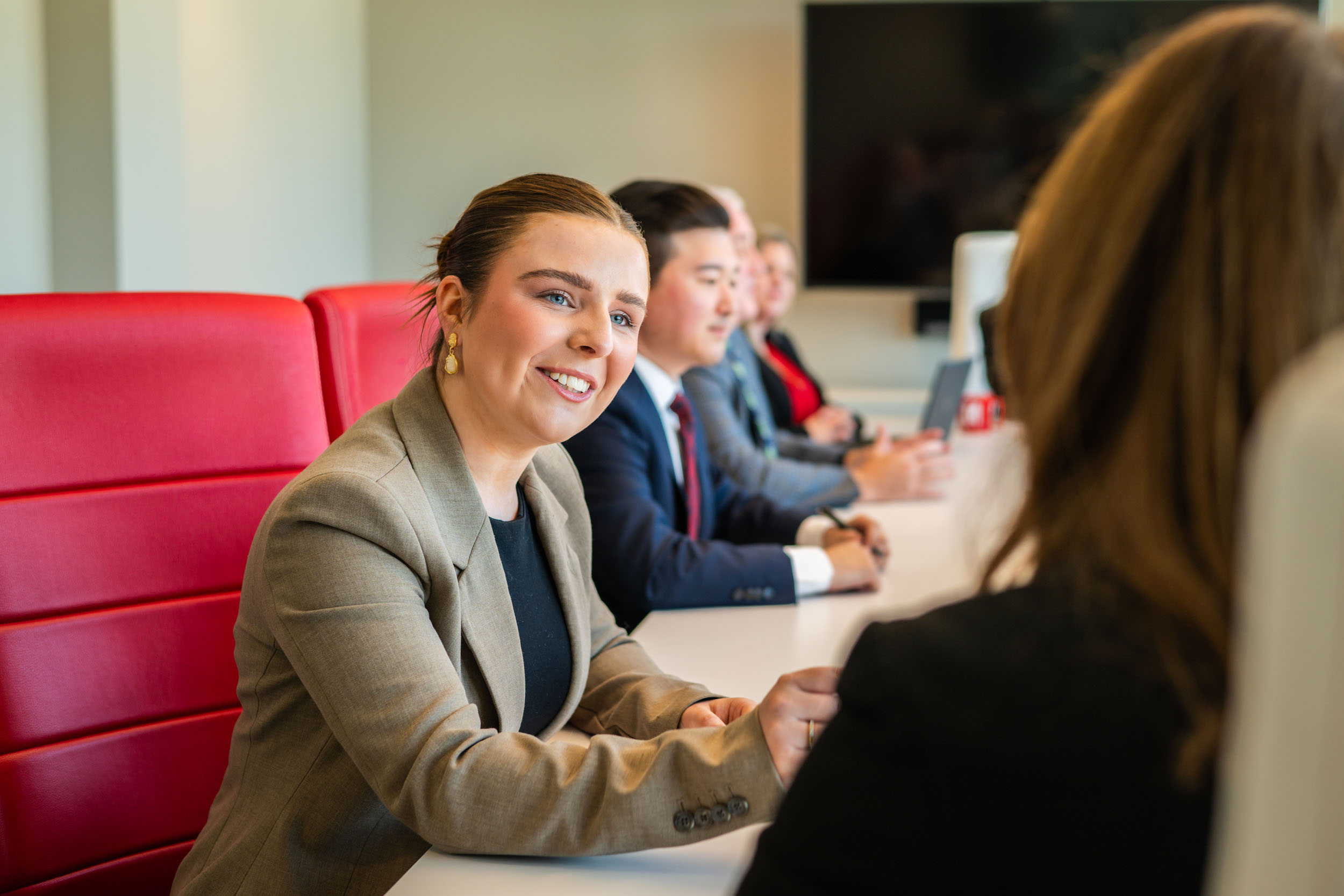 Child custody team meeting in Goosmann office