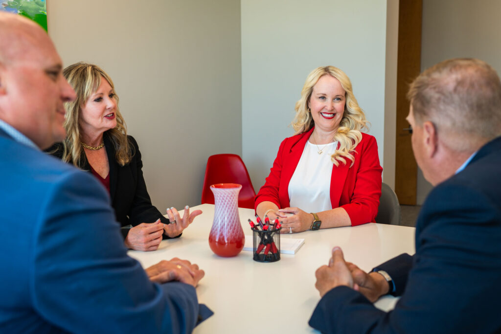 Small group meeting in conference room